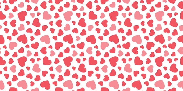 Seamless pattern with colorful hearts and white background