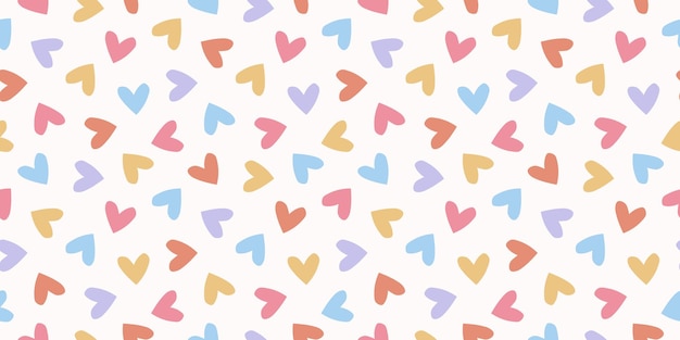 Vector seamless pattern with colorful hearts