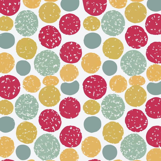 A seamless pattern with colorful polka dots.