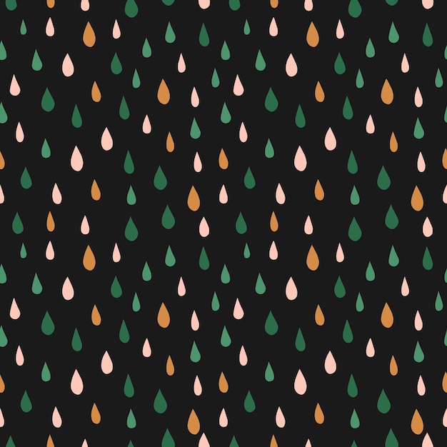 Seamless pattern with colorful raindrops