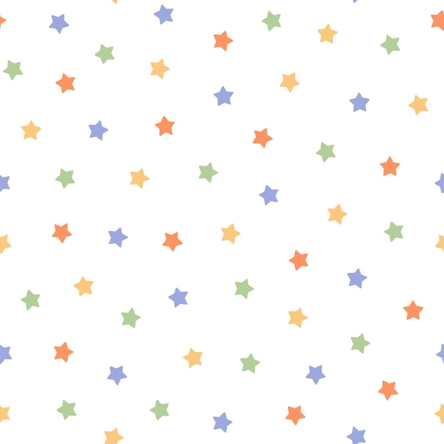 Seamless pattern with colorful small stars.