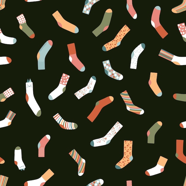 Seamless pattern with colorful socks vector illustration