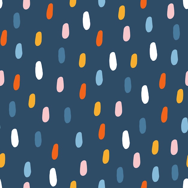 Seamless pattern with colorful spots and blue background