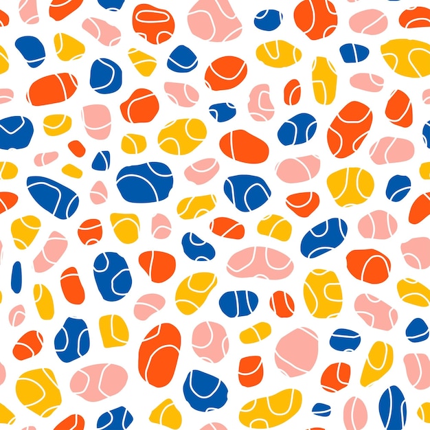 Seamless pattern with colorful spots or sea pebbles.