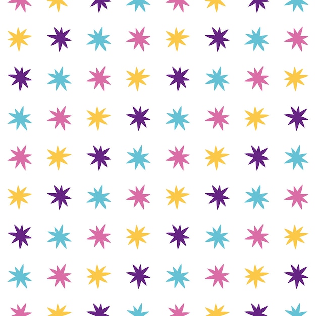 Seamless pattern with colorful stars