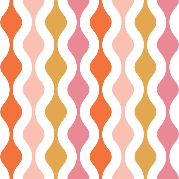 Seamless pattern with colorful vertical wavy lines