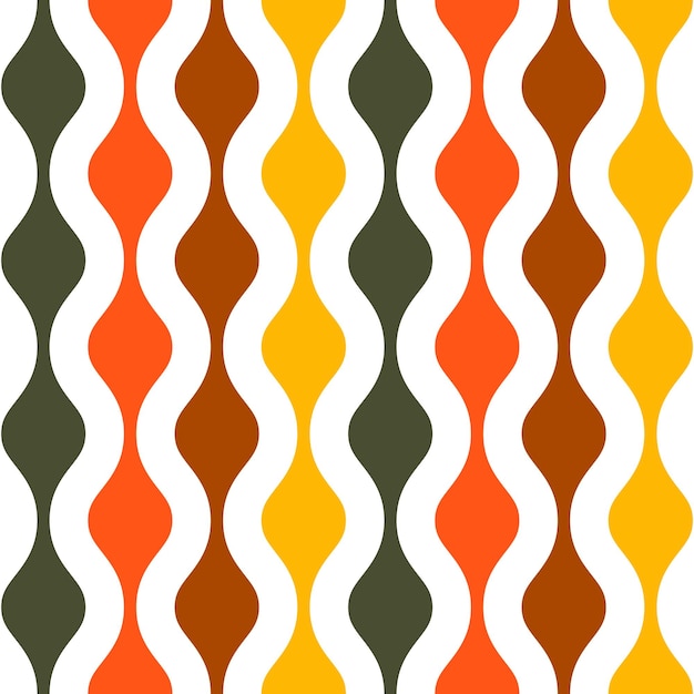 Seamless pattern with colorful vertical wavy shapes