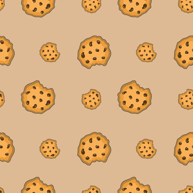 Seamless pattern with cookies Pastry background Food ornament Sweet biscuits texture