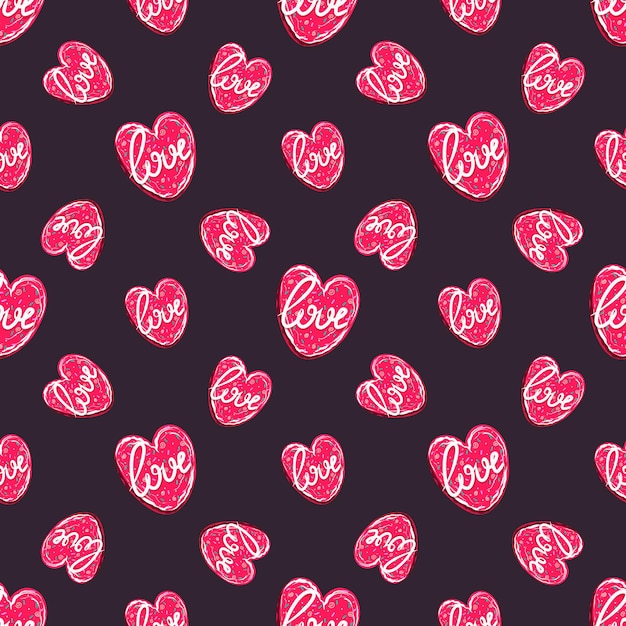 
Seamless pattern with cupcakes with heart shape. Vector illustration
