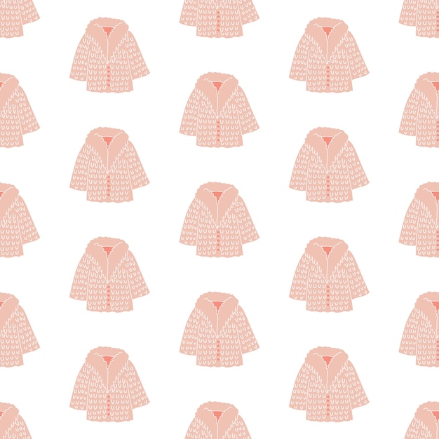 Seamless pattern with cute artificial fur coats