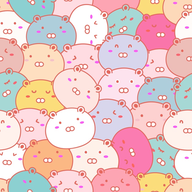 Seamless pattern with cute bear background,