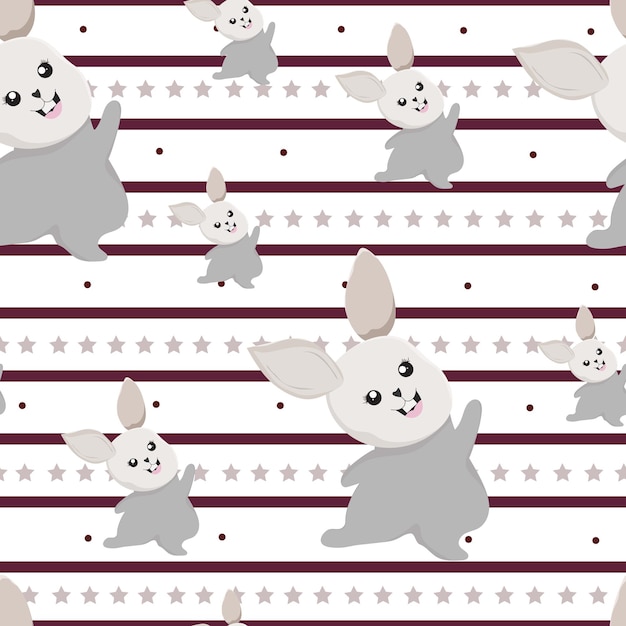 seamless pattern with cute bunny rabbit background