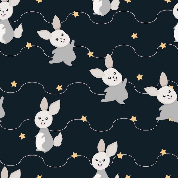 seamless pattern with cute bunny rabbit background