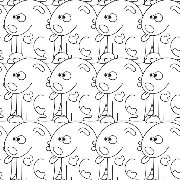 Seamless pattern with cute dogs. Vector illustration with funny puppies. Background for fabric, textile design, wrapping paper or wallpaper.