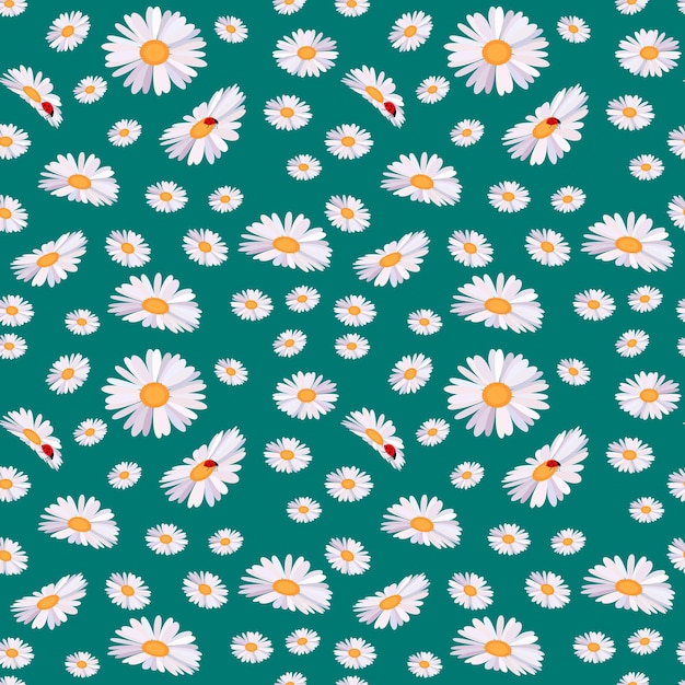 Seamless pattern with cute flowers