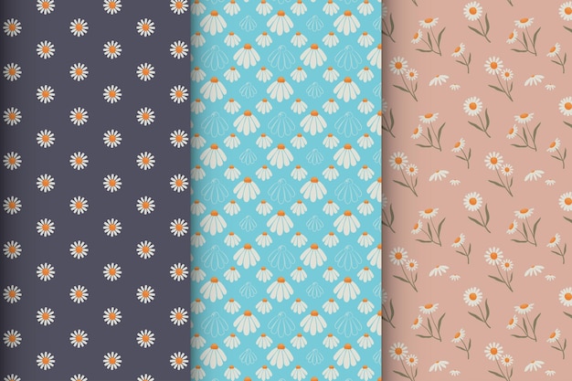 Seamless pattern with cute flowers