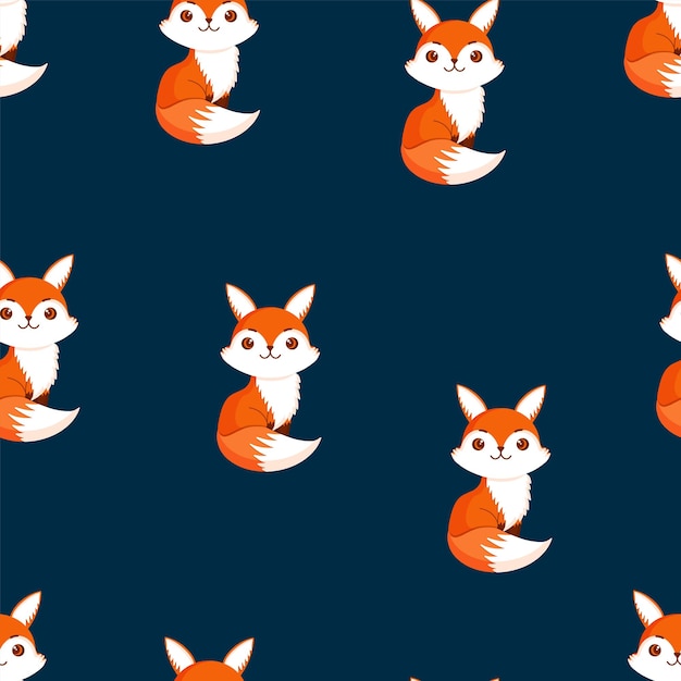 Seamless pattern with cute fox Texture with animals for textiles wallpaper or print design