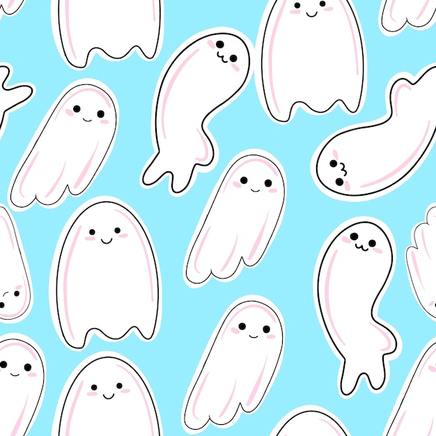 Seamless pattern with cute ghosts pattern for halloween