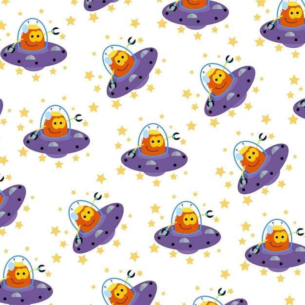 Seamless pattern with cute robot variations perfect for wrapping paper