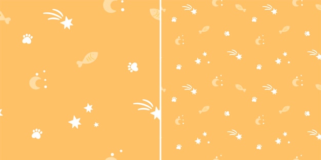 Seamless pattern with cute stars on a yellow background Children's texture in scandinavian style for fabric textile clothing nursery decoration Vector illustration