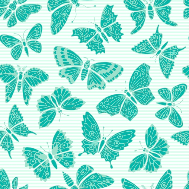 Seamless pattern with decorative butterflies.