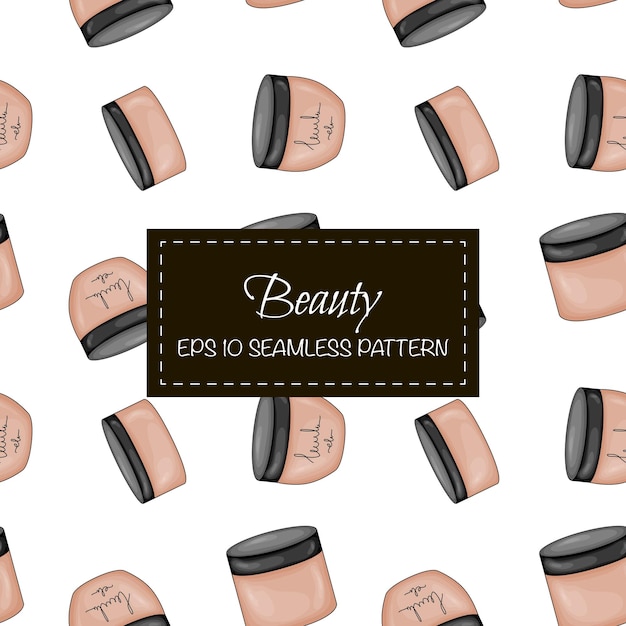 Seamless pattern with decorative cosmetics. Cartoon style. Vector illustration.