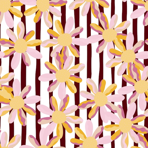 Seamless pattern with decorative flowers Floral vector background