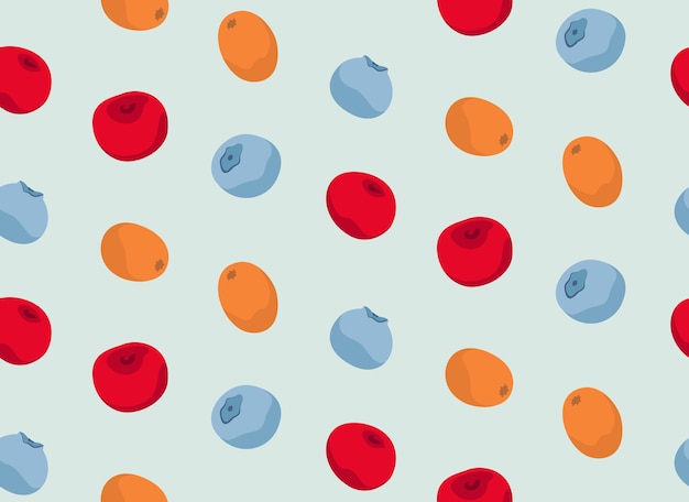 Seamless pattern with different berries