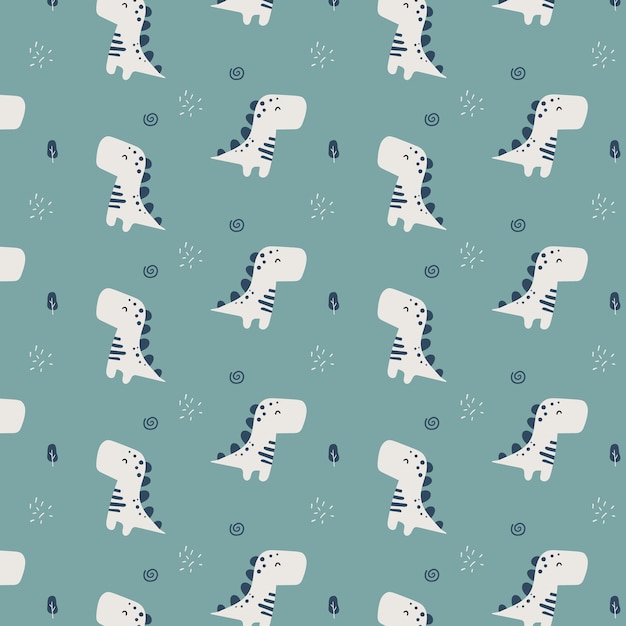 seamless pattern with dinosaur