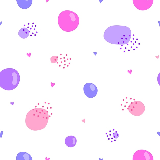 Seamless pattern with dots and round shapes