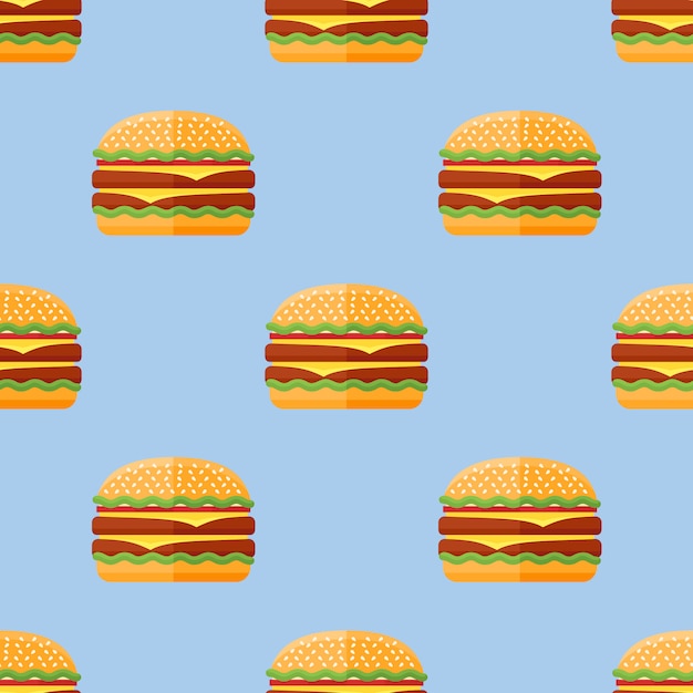 Seamless pattern with double hamburger.