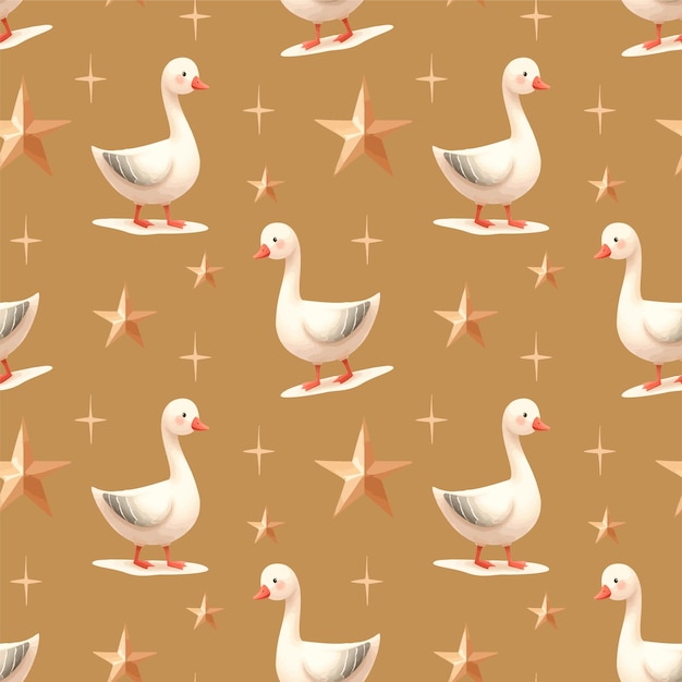 Vector seamless pattern with ducks