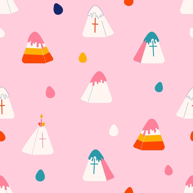 Seamless pattern with Easter cakes vector illustration