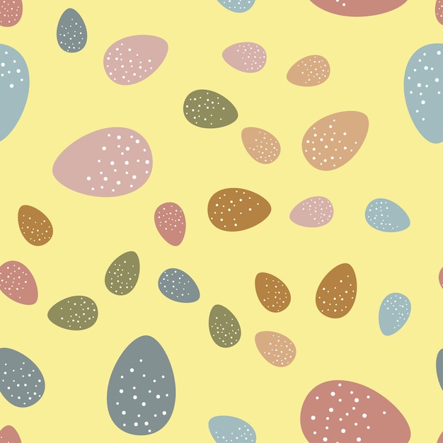 Seamless pattern with Easter eggs and flowers. Flowers, eggs, easter, spring. Textile, print, spring