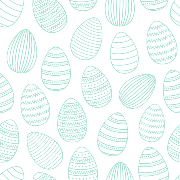 Vector seamless pattern with easter eggs on a white background vector illustration