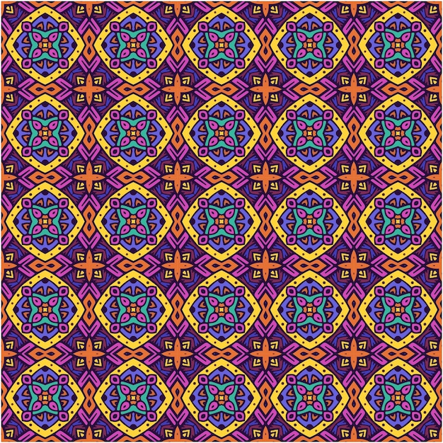 Seamless pattern with ethnic abstract style