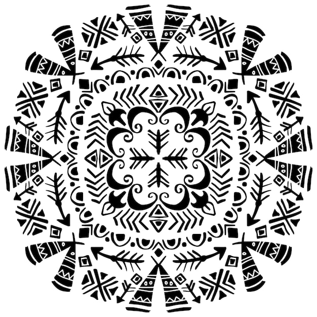 Seamless pattern with ethnic African motifs