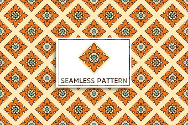 Seamless pattern with ethnic mandala ornament