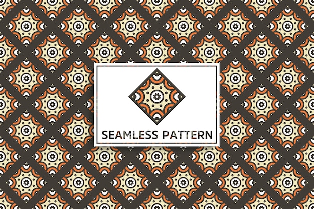 Seamless pattern with ethnic mandala ornament