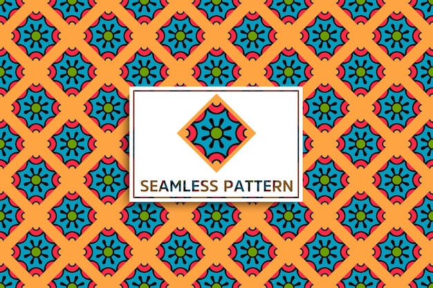 Seamless pattern with ethnic mandala ornament