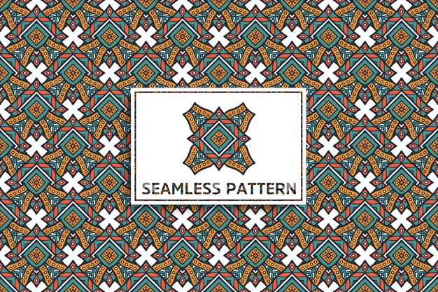 Seamless pattern with ethnic mandala ornament