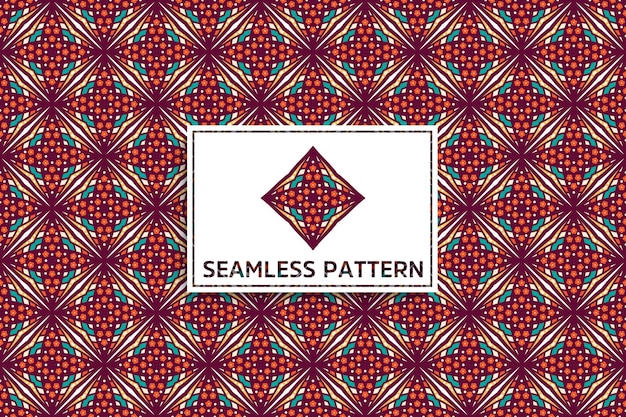 Seamless pattern with ethnic mandala ornament