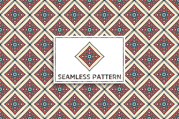 Seamless pattern with ethnic mandala ornament