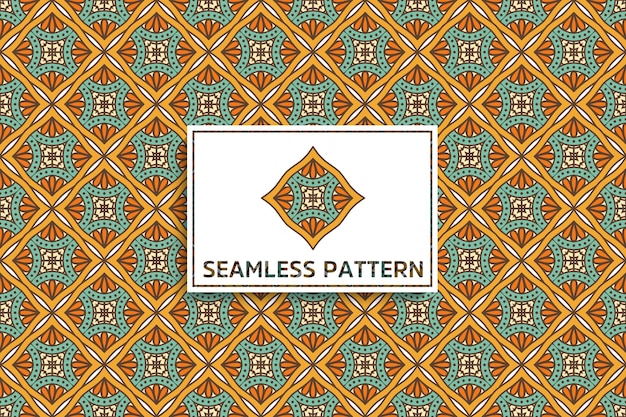 Seamless pattern with ethnic mandala ornament