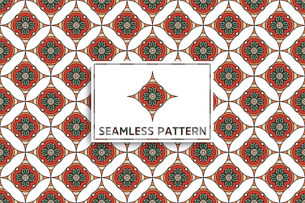 Seamless pattern with ethnic mandala ornament