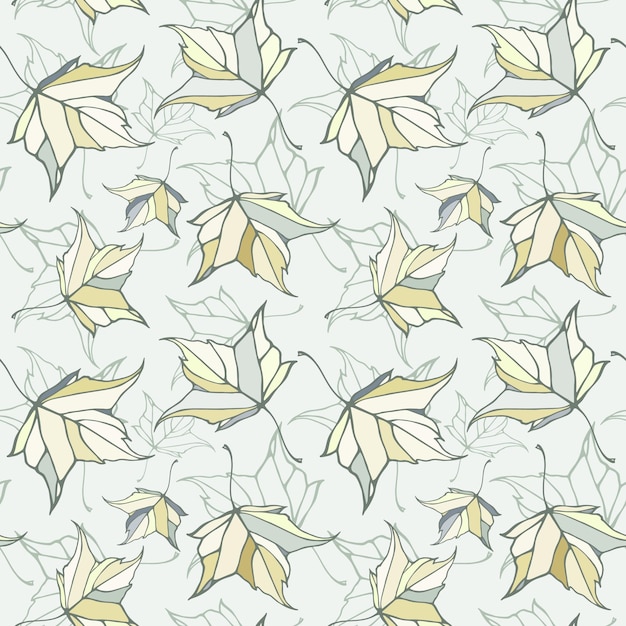 Seamless pattern with fall autumn maple leaves