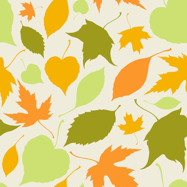 Seamless pattern with falling leaves