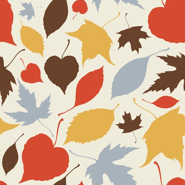 Seamless pattern with falling leaves