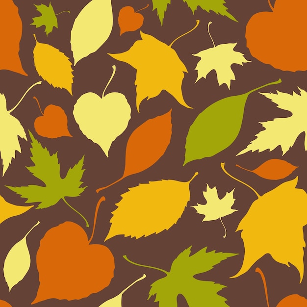 Seamless pattern with falling leaves