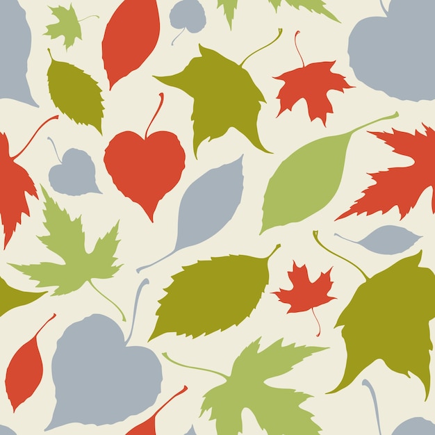 Seamless pattern with falling leaves